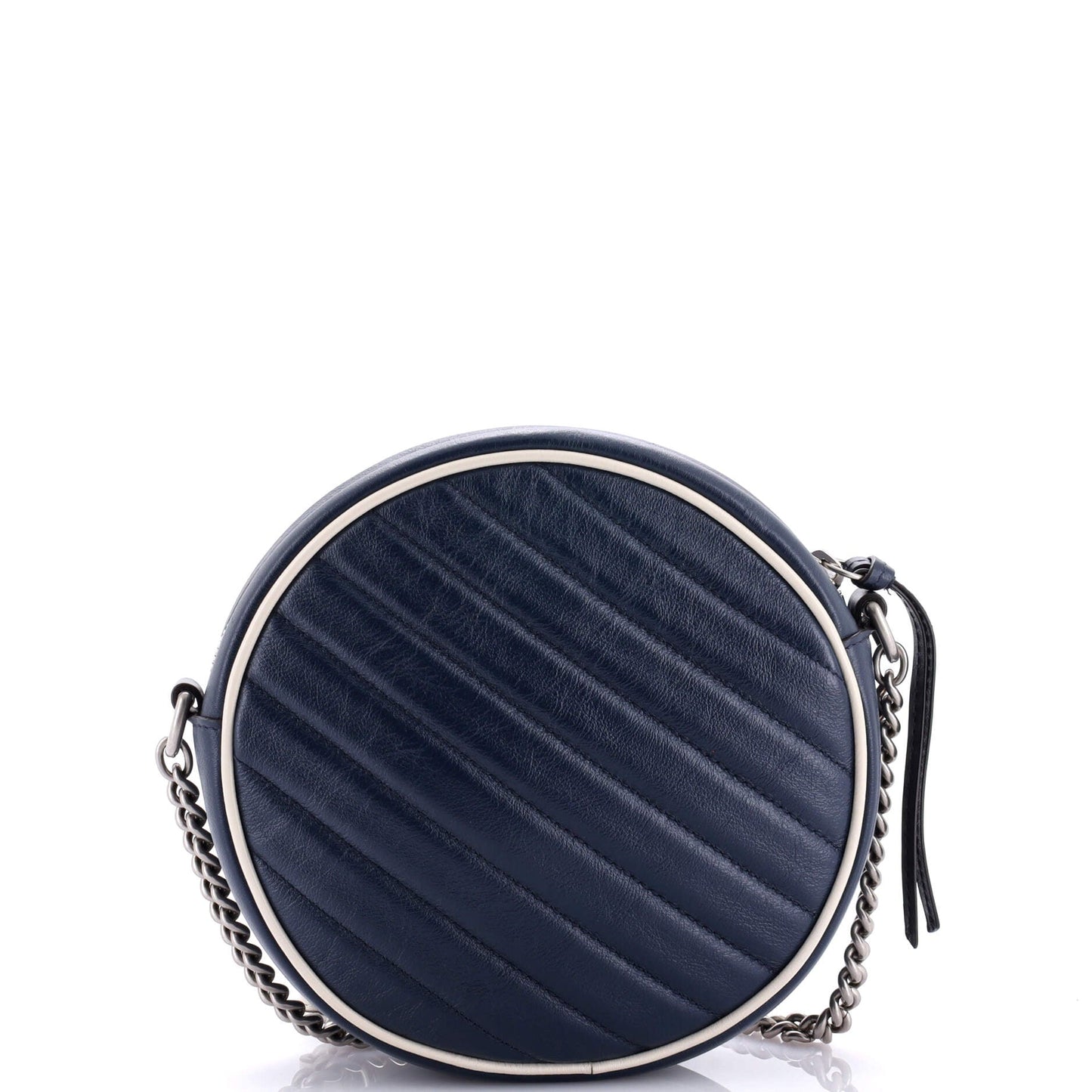 GG Marmont Round Shoulder Bag Diagonal Quilted Leather Mini