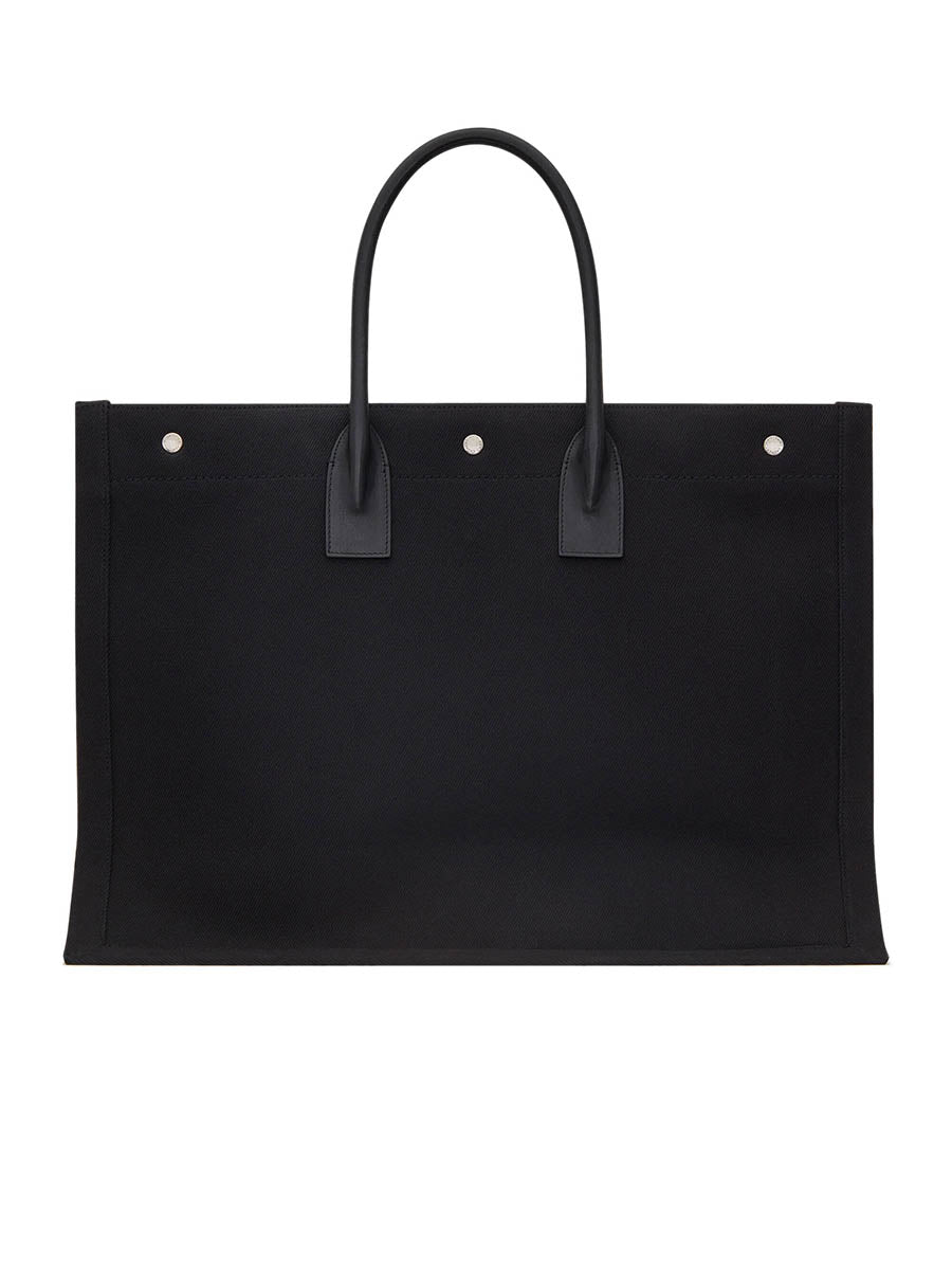 Rive Gauche Tote Bag in Linen and Leather
