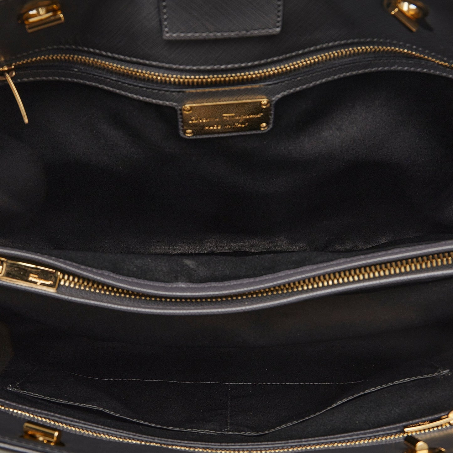 Gray Ferragamo Vara Leather Tote
