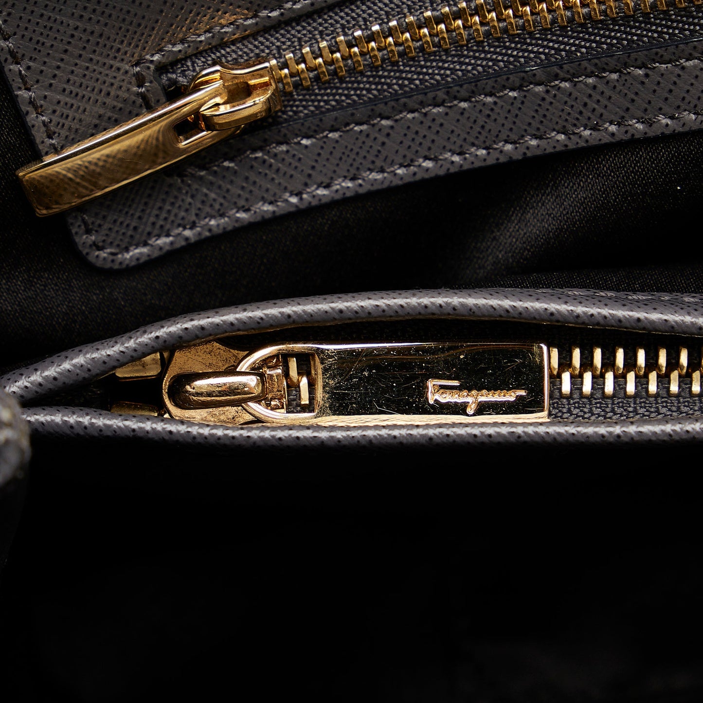 Gray Ferragamo Vara Leather Tote