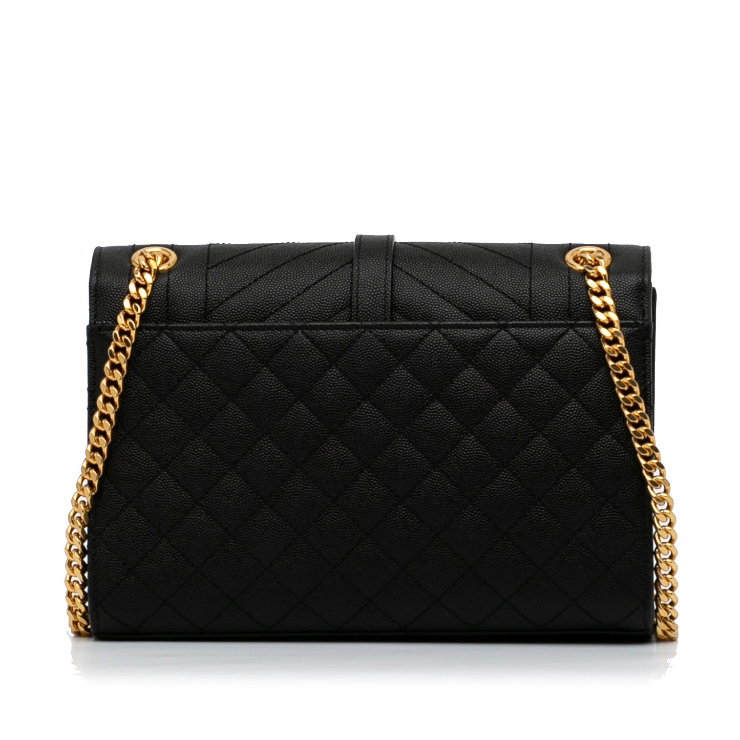 Yves Saint Laurent Monogram Envelope Black Calfskin