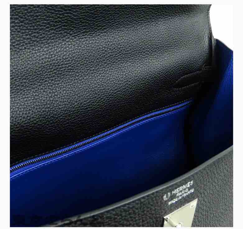 HermÃƒÆ’Ã‚Â¨s Kelly 35 SPO Togo Leather Black/Blue Royal D 2019