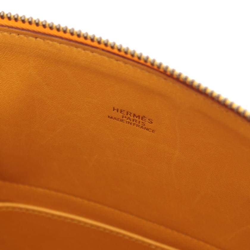 HermÃƒÆ’Ã‚Â¨s Bollide 35 Cushbel Handbag 2way Bag Leather Yellow