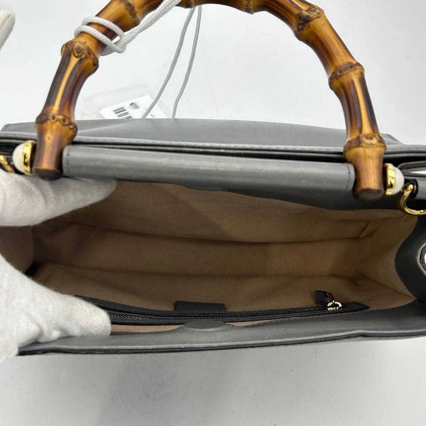 Gucci Bamboo Nymphaea Leather Satchel LA23314