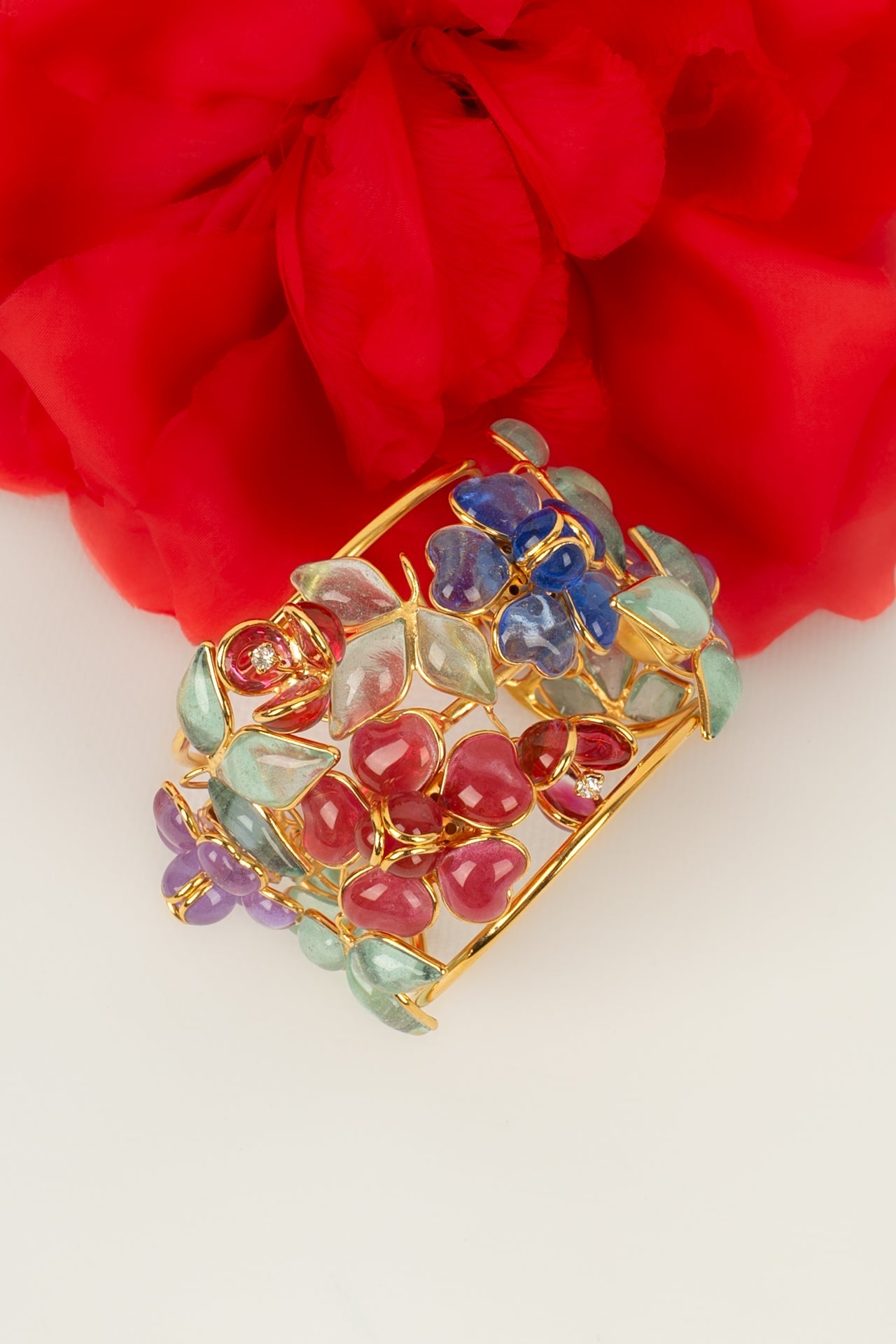 Bracelet manchette fleurs Augustine