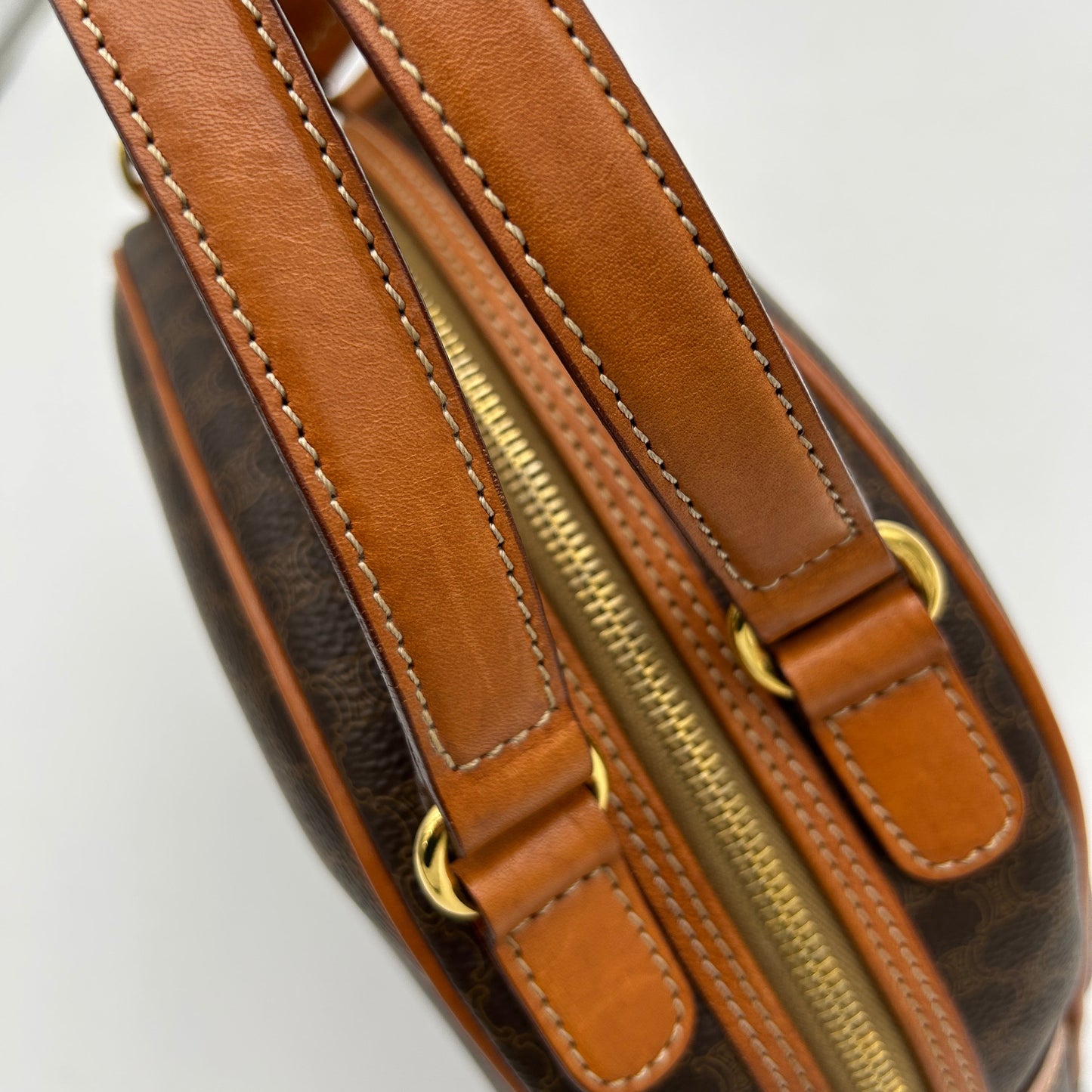 Celine Macadam Canvas Hand Bag PVC Leather - Brown B1130JNJFG