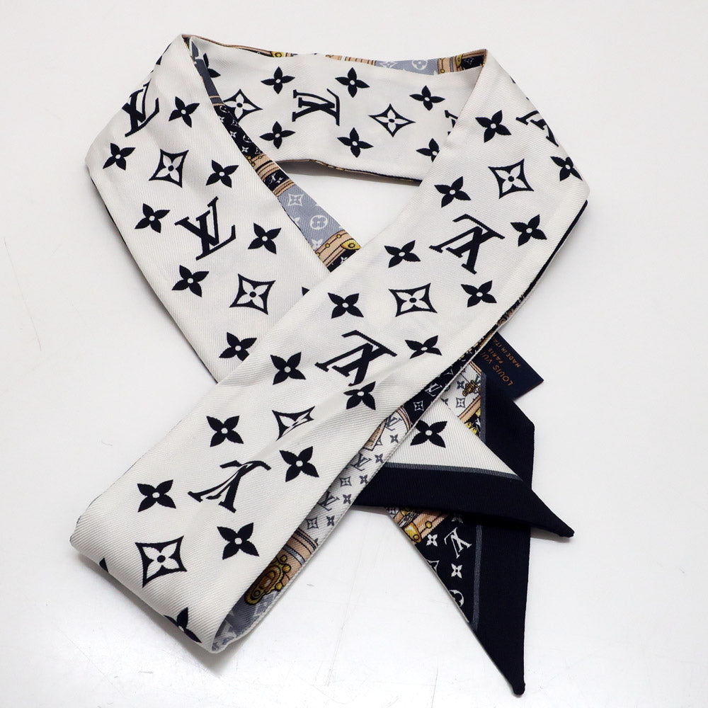 Louis Vuitton monogram LV logo silk small black x white reversible other