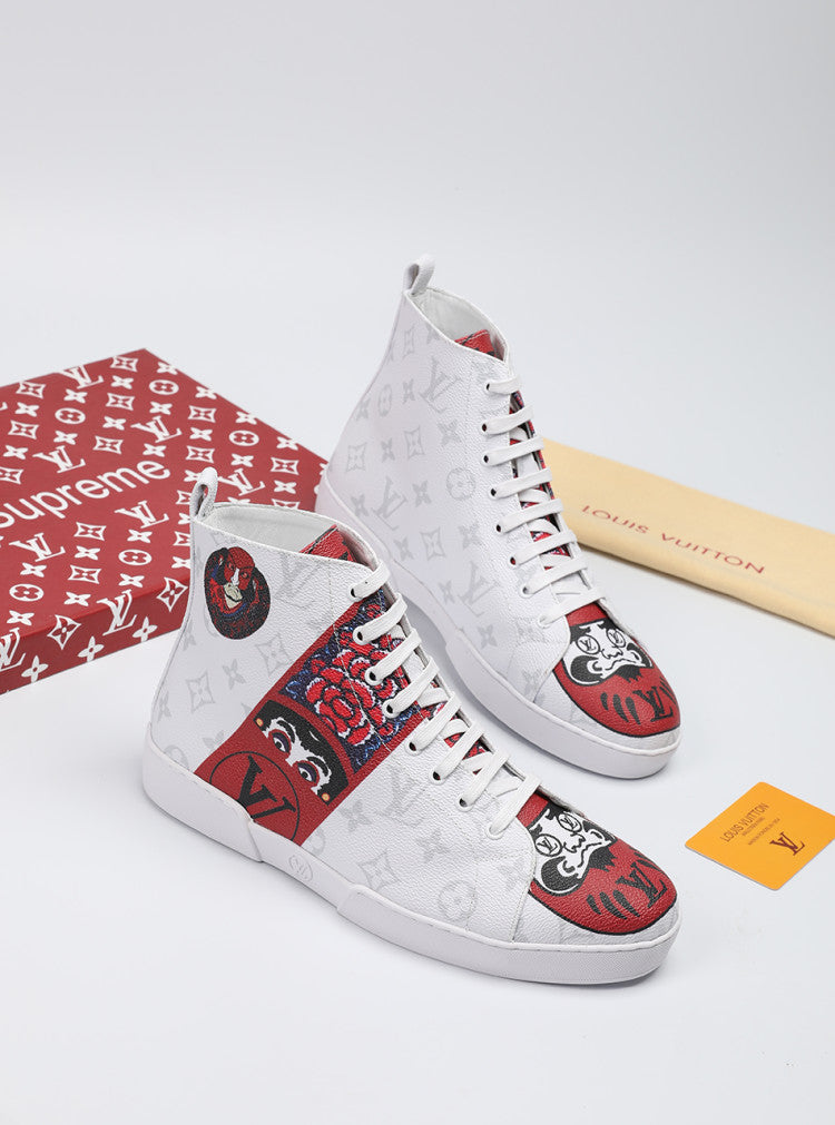 GLM - LUV Stellar Trainer Boot White Red Sneaker
