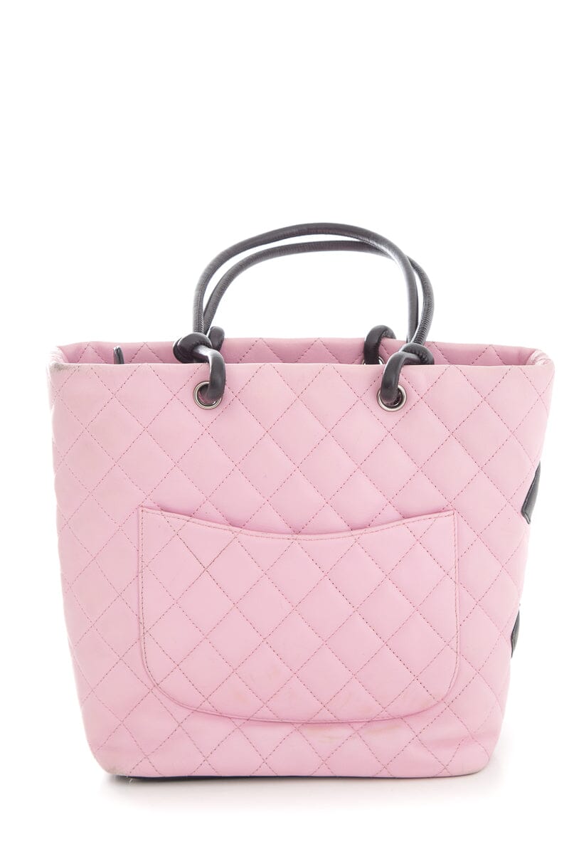Chanel Vintage Pink and Black Small Linge Cambon Handbag