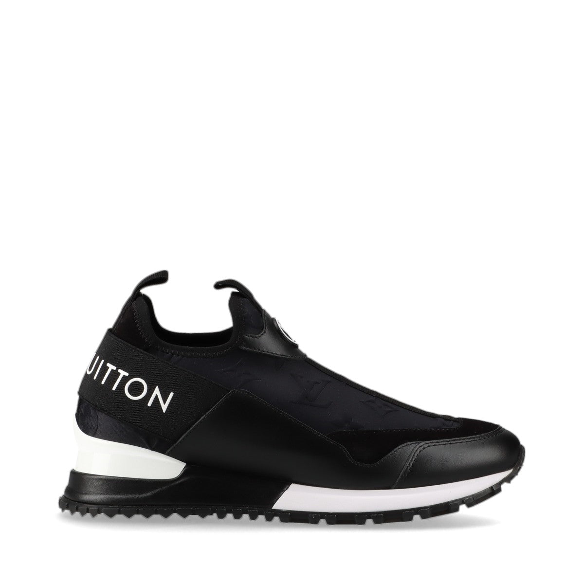 Louis Vuitton Runway Line Leather  Fabric Trainers 34.5  Black Ã— White Monogram LV Circle Logo Box  Bag
