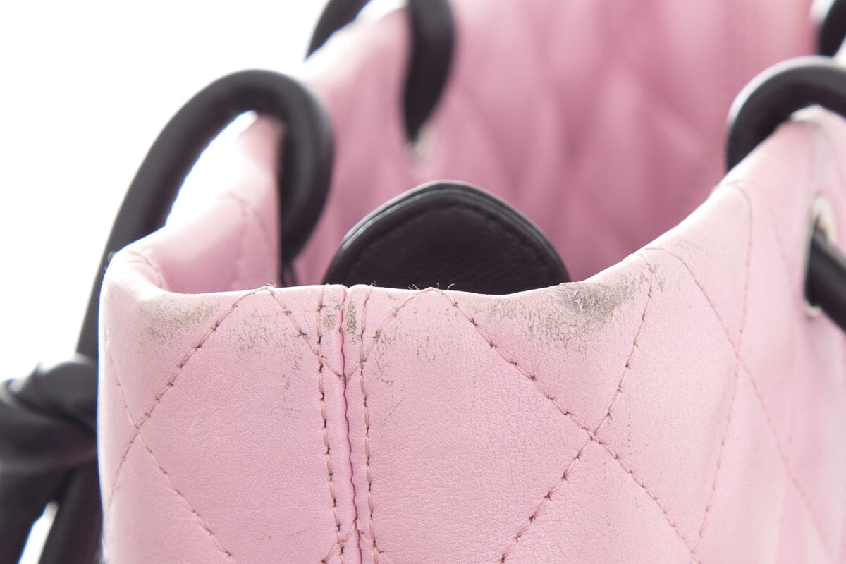 Chanel Vintage Pink and Black Small Linge Cambon Handbag