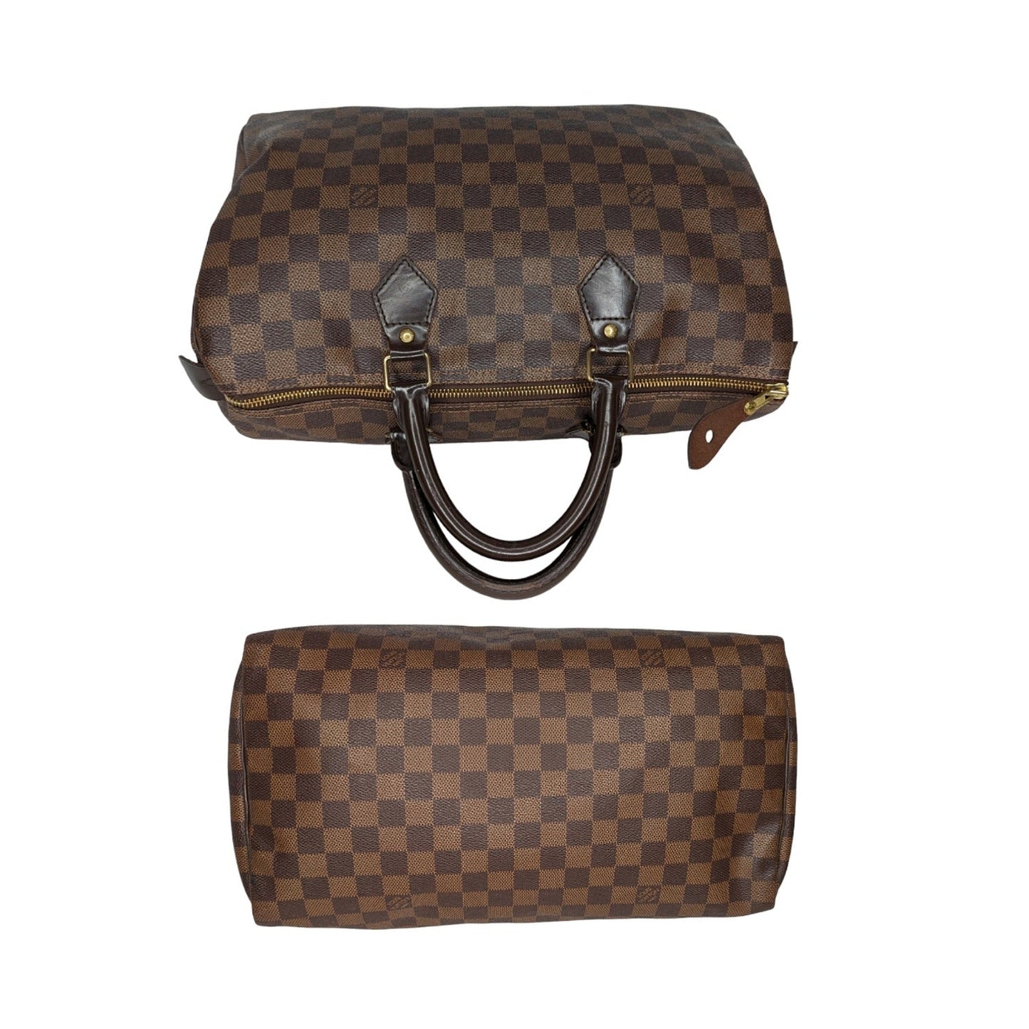 Louis Vuitton Damier Ebene Canvas Speedy 35 Satchel
