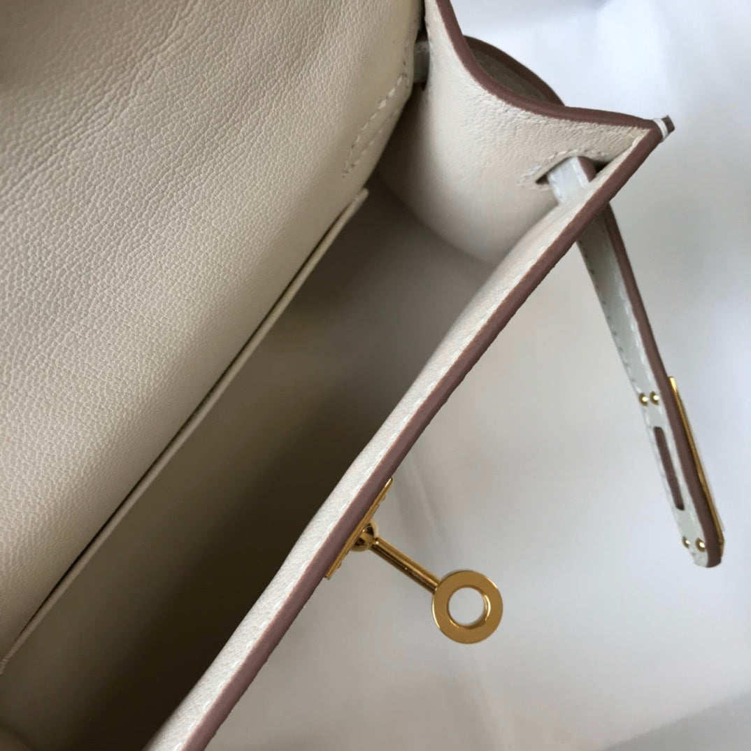 GLAMI Kelly White For Women Gold Toned Hardware 7.8in/20cm