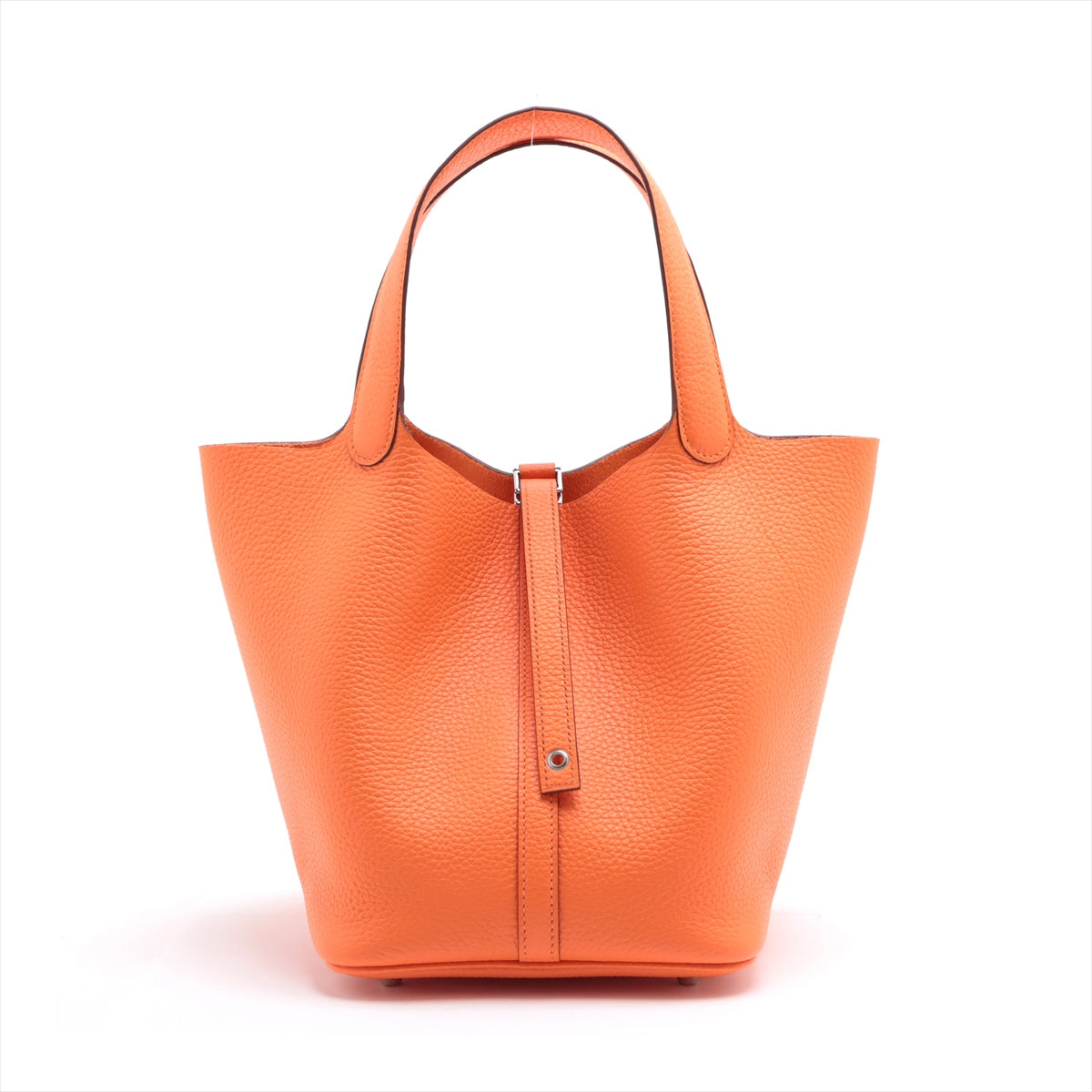 Hermes Picotin Lock MM clÃƒÆ’Ã‚Â©mence Orange Mini Silver G  W2024