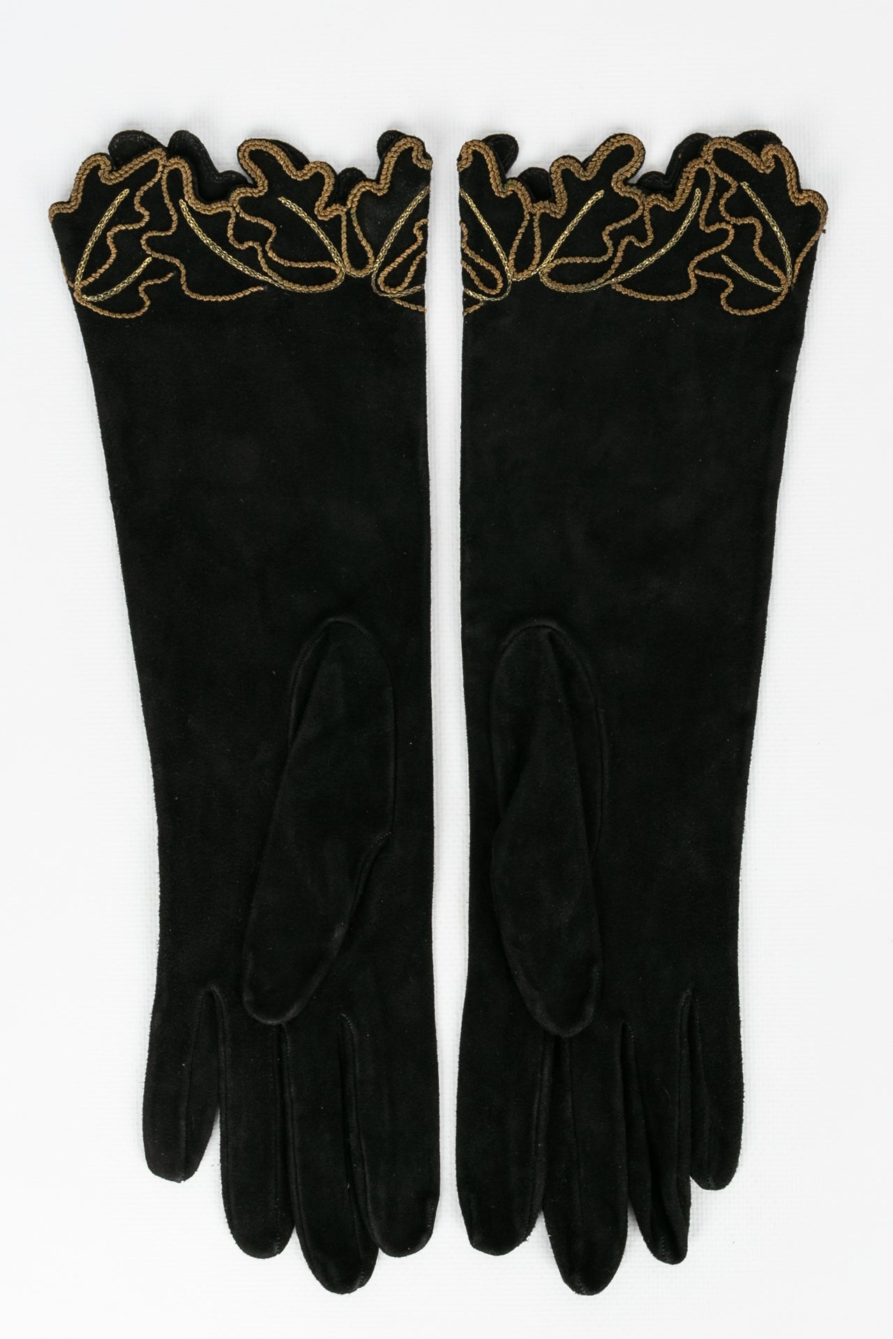 Gants en daim noir Nina Ricci