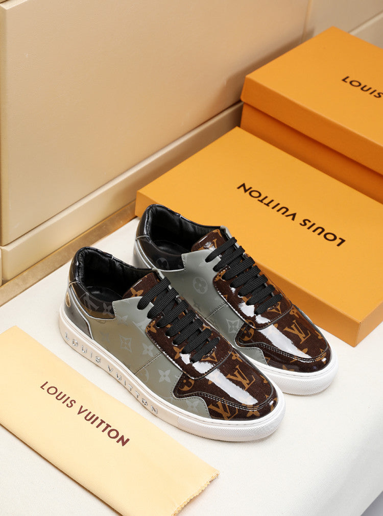 GLM - LUV GLMnogram Denim Brown And Gray Sneaker