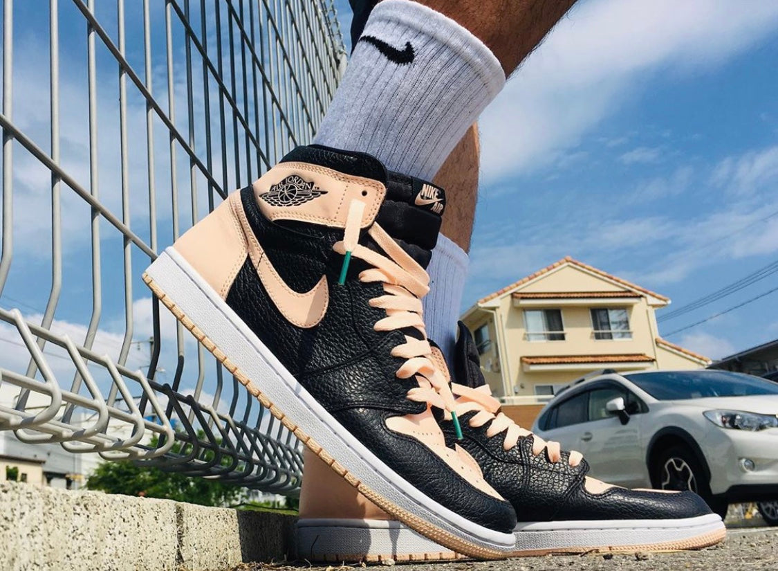 GLM - AJ1 black pink toe women's shoes