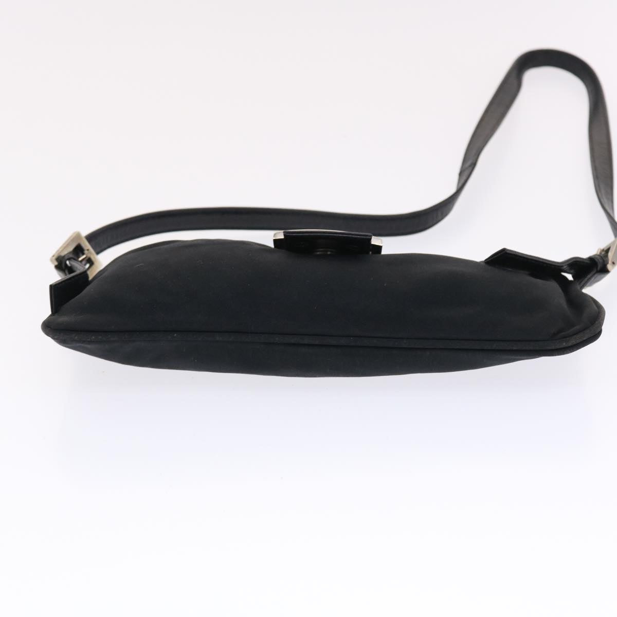 FENDI Mamma Baguette Shoulder Bag Nylon Black 50144