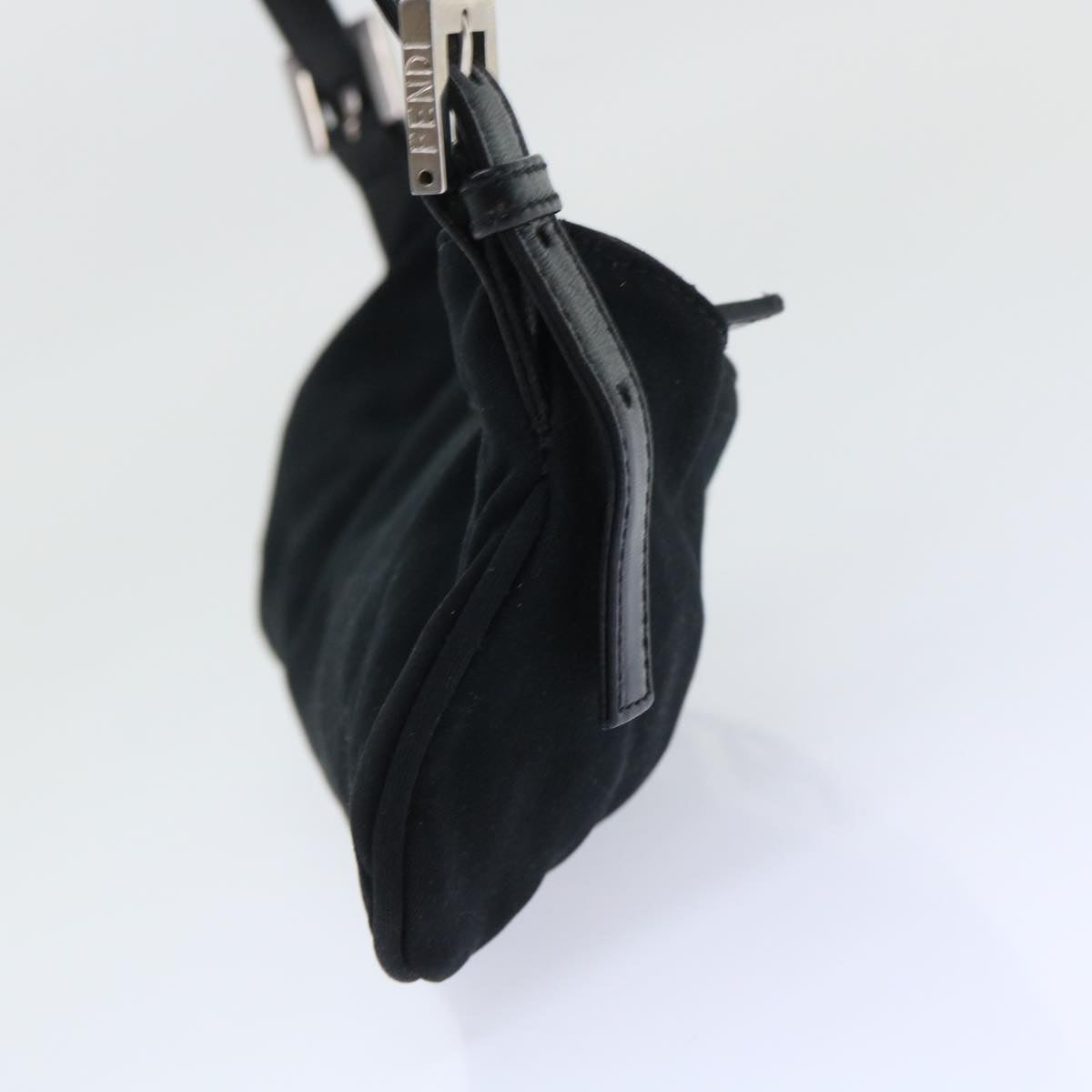 FENDI Mamma Baguette Shoulder Bag Nylon Black 50145