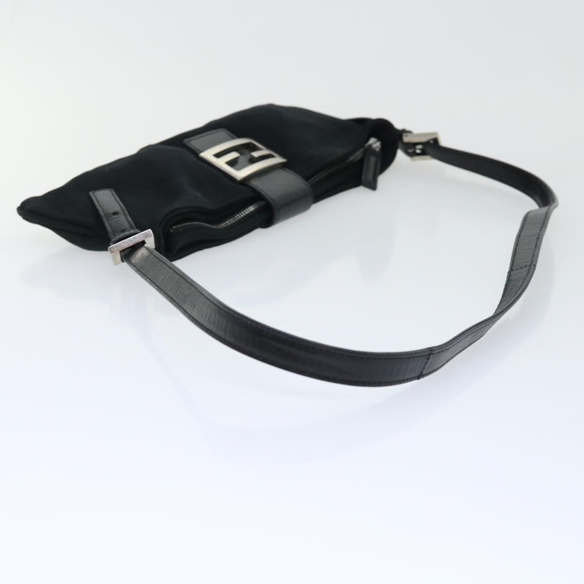 FENDI Mamma Baguette Shoulder Bag Nylon Black 50145