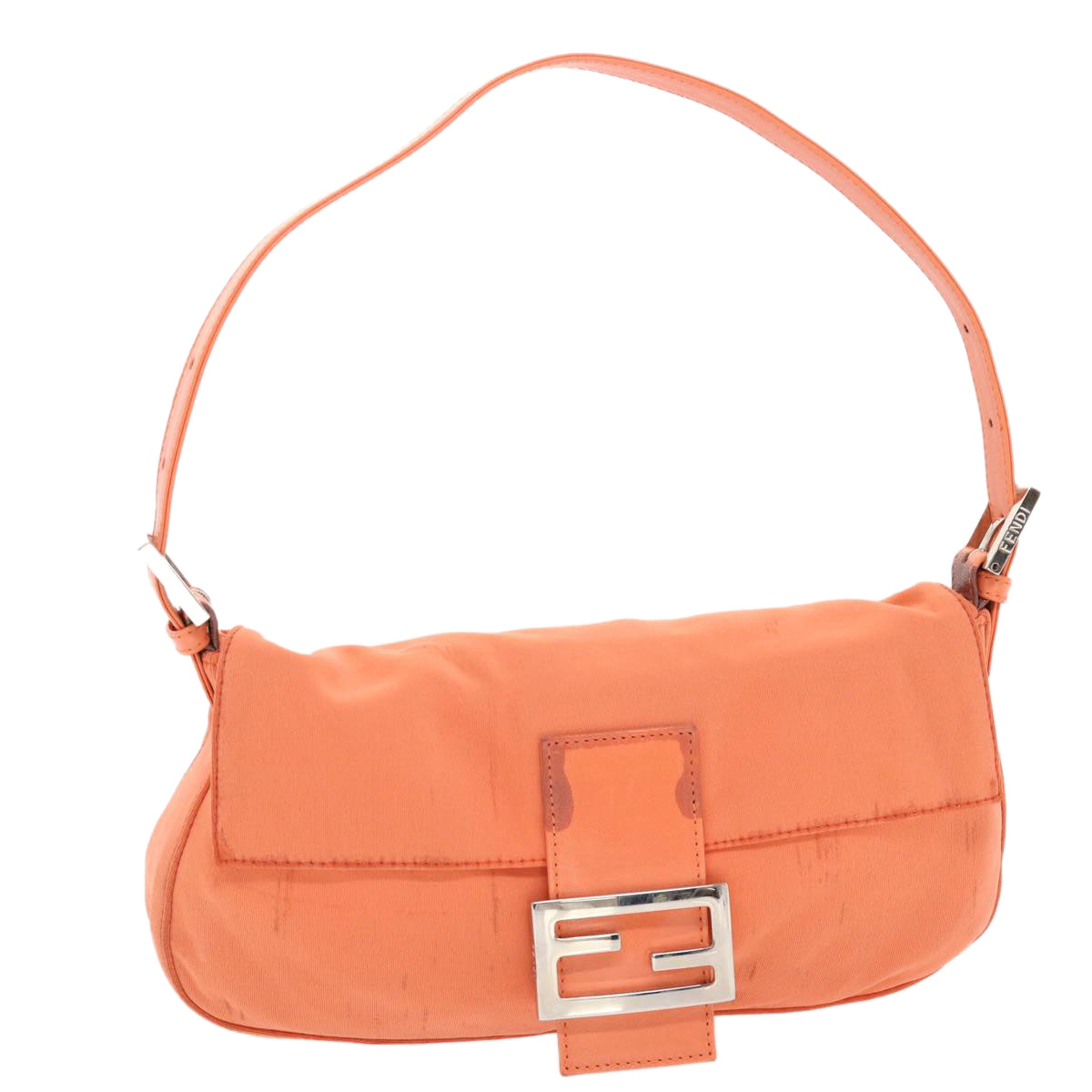 FENDI Mamma Baguette Shoulder Bag Nylon Orange 50148