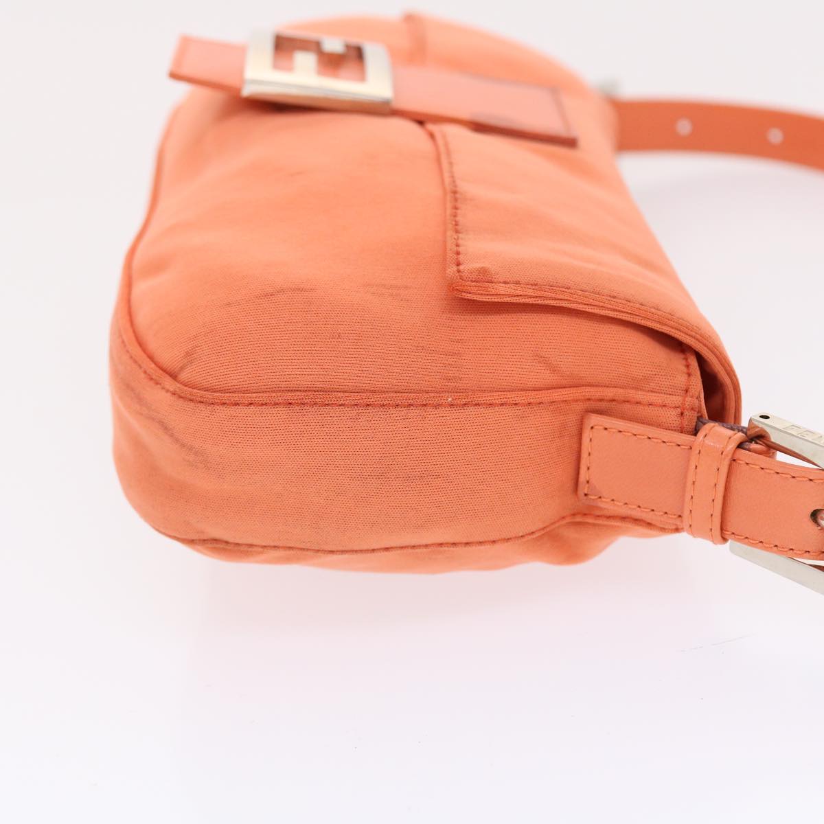 FENDI Mamma Baguette Shoulder Bag Nylon Orange 50148