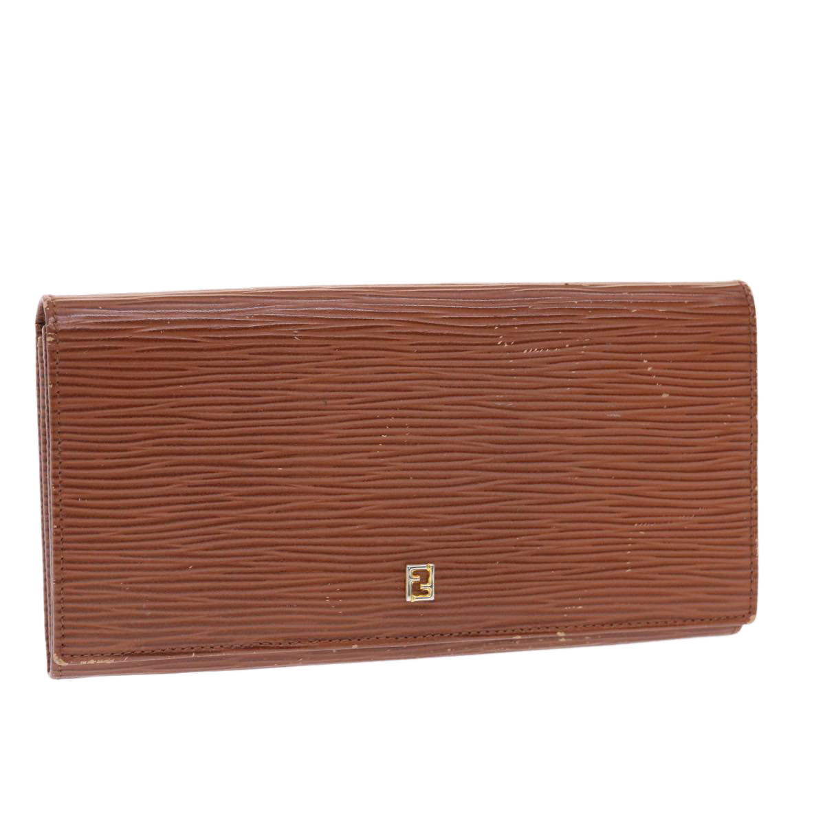 FENDI Long Wallet Leather Brown 50286