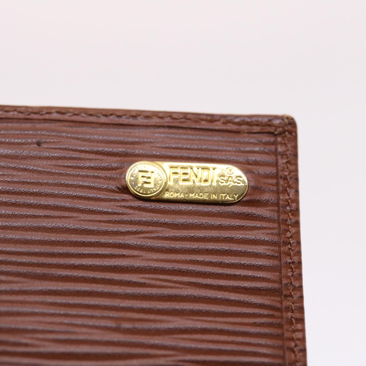FENDI Long Wallet Leather Brown 50286