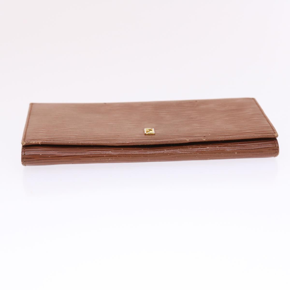 FENDI Long Wallet Leather Brown 50286