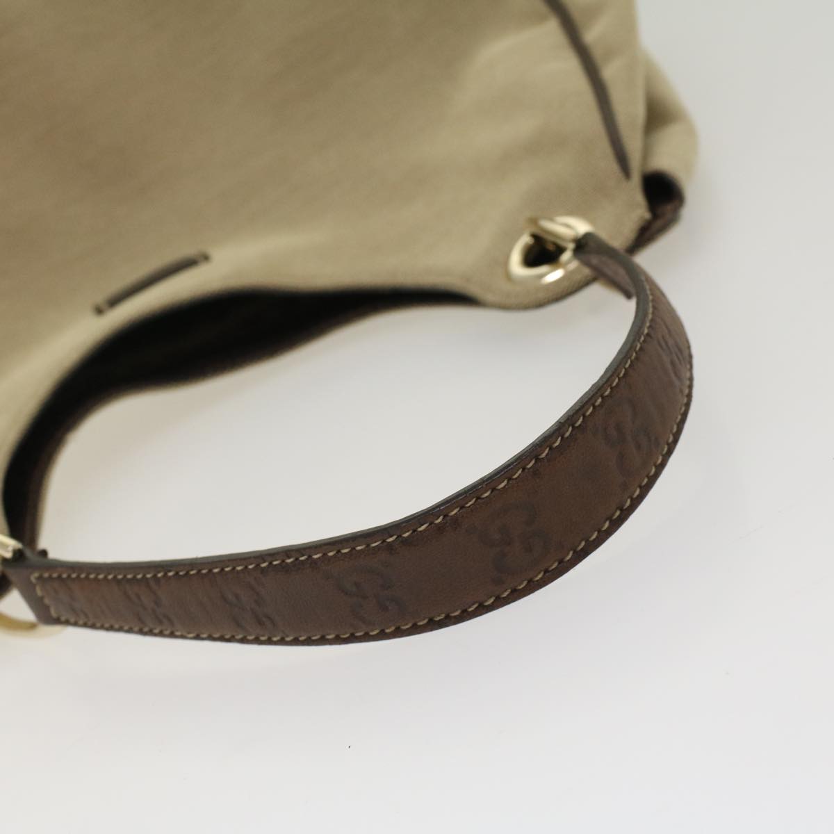 GUCCI GG Canvas Shoulder Bag Beige Brown 50405