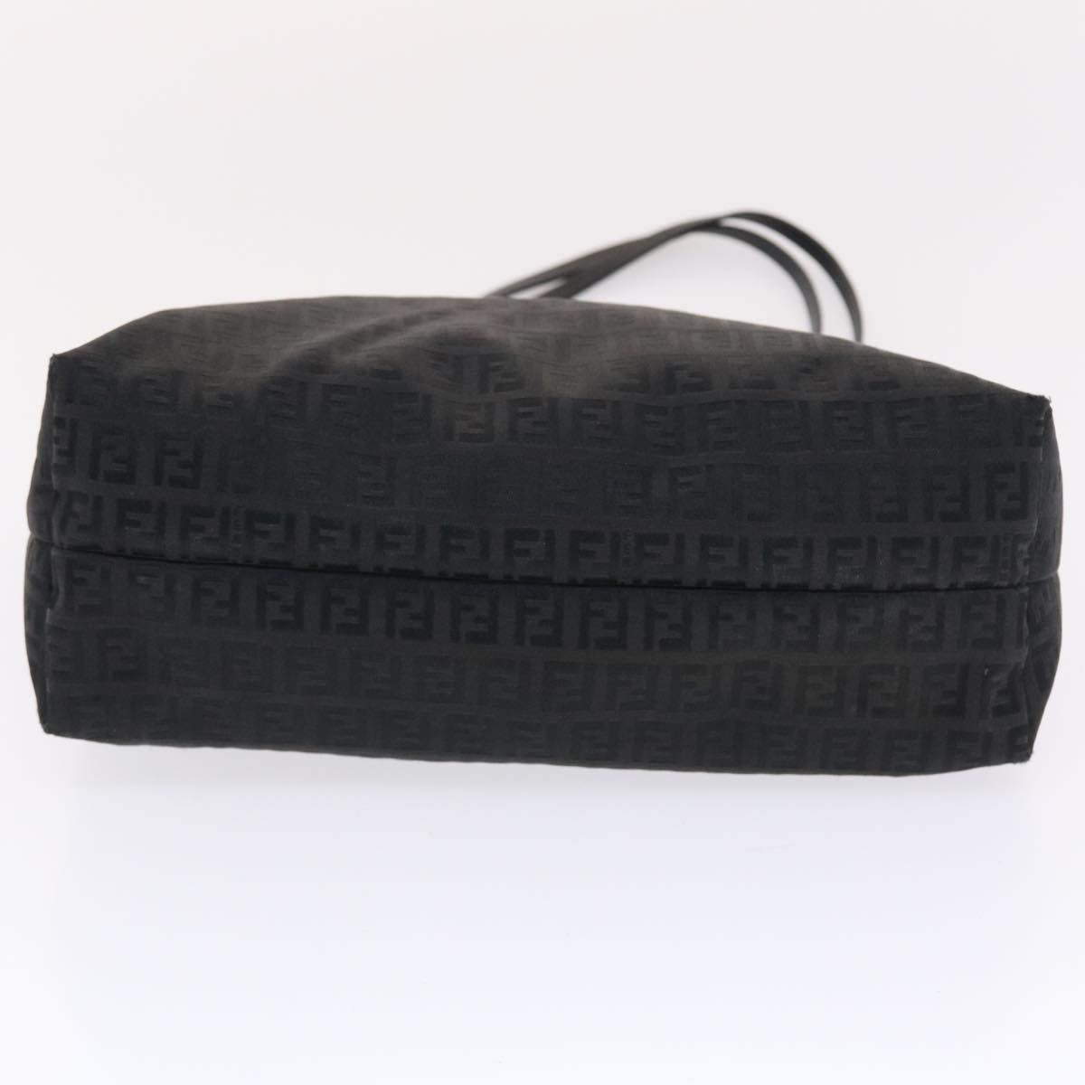 FENDI Zucchino Canvas Tote Bag Nylon Black 50425