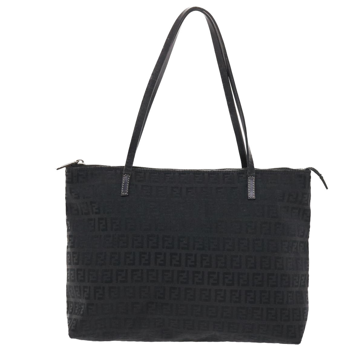 FENDI Zucchino Canvas Tote Bag Nylon Black 50425