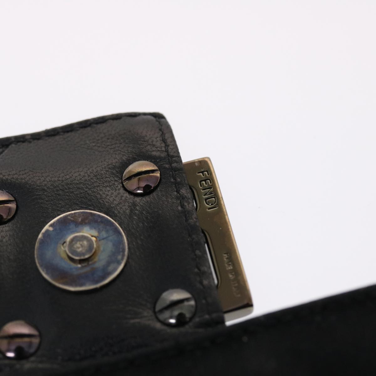 FENDI Mamma Baguette Shoulder Bag Nylon Black 50430