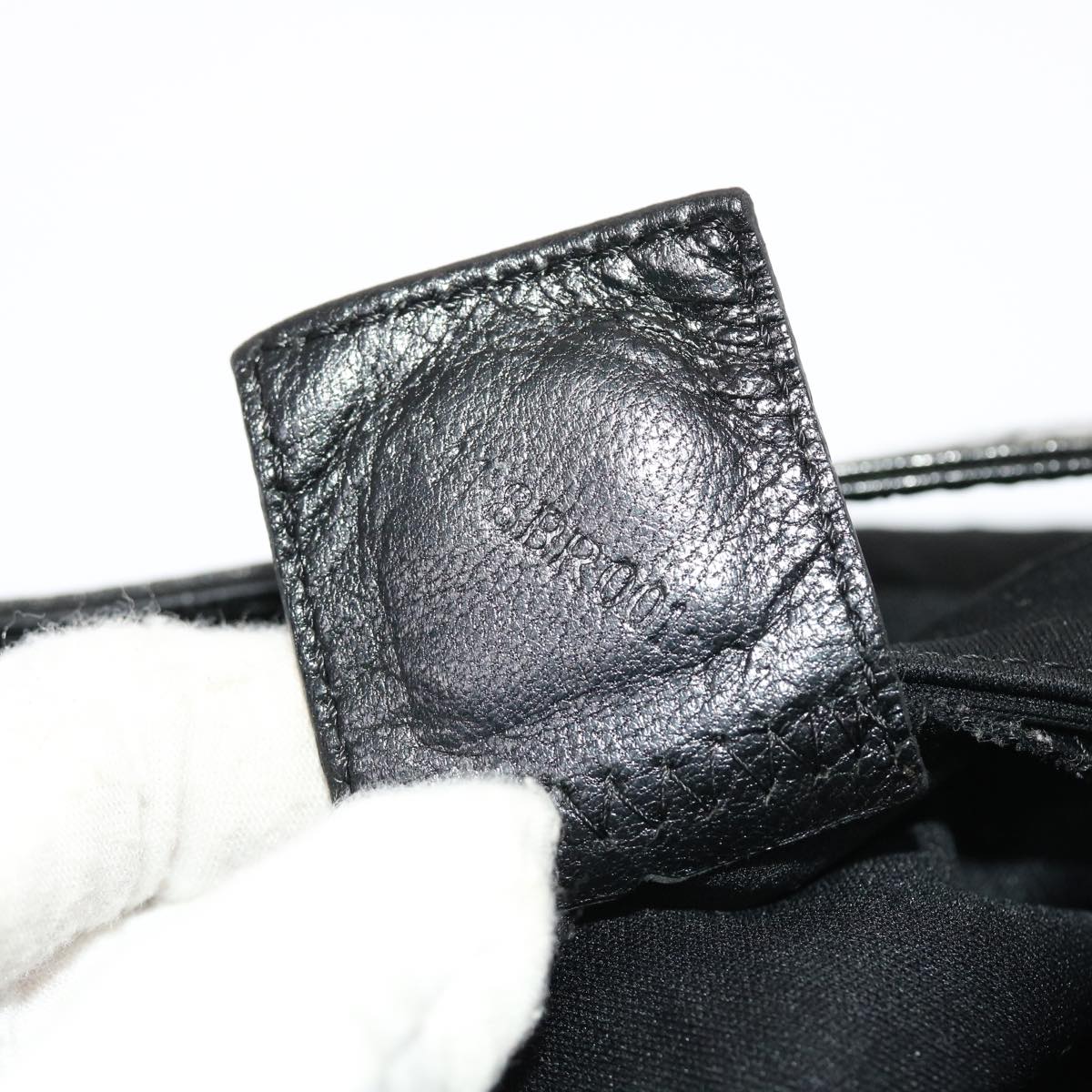 FENDI Mamma Baguette Shoulder Bag Nylon Black 50430