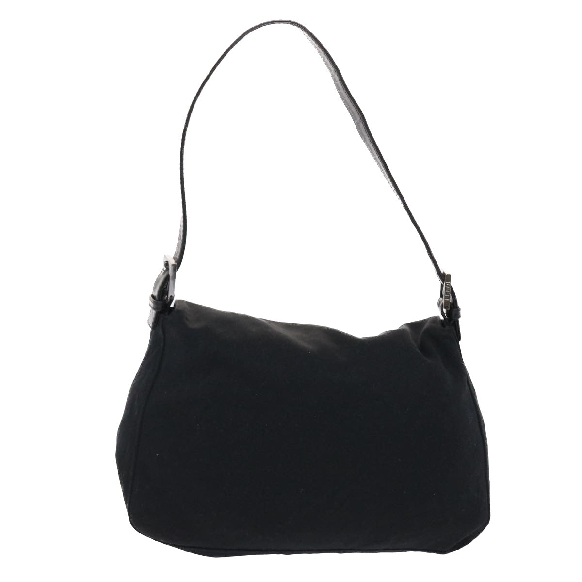 FENDI Mamma Baguette Shoulder Bag Nylon Black 50430
