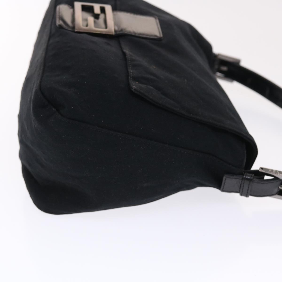FENDI Mamma Baguette Shoulder Bag Nylon Black 50430