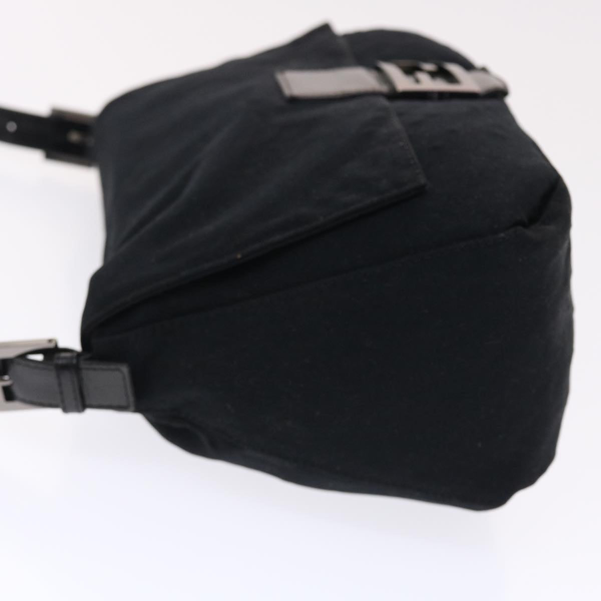 FENDI Mamma Baguette Shoulder Bag Nylon Black 50430