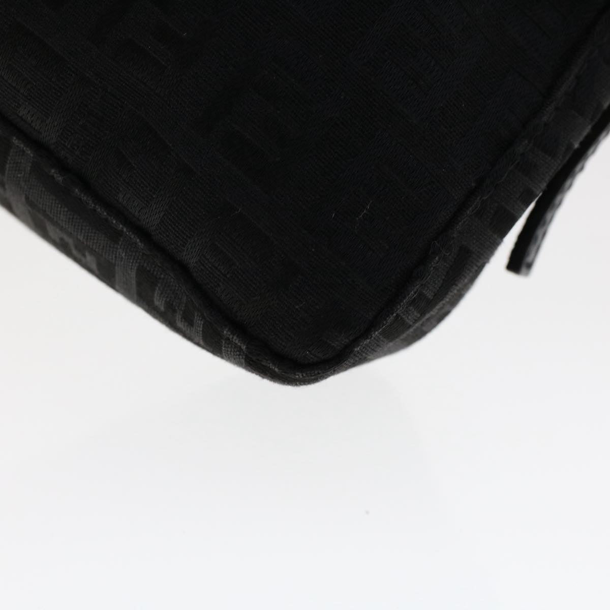 FENDI Zucchino Canvas Shoulder Bag Black 50499