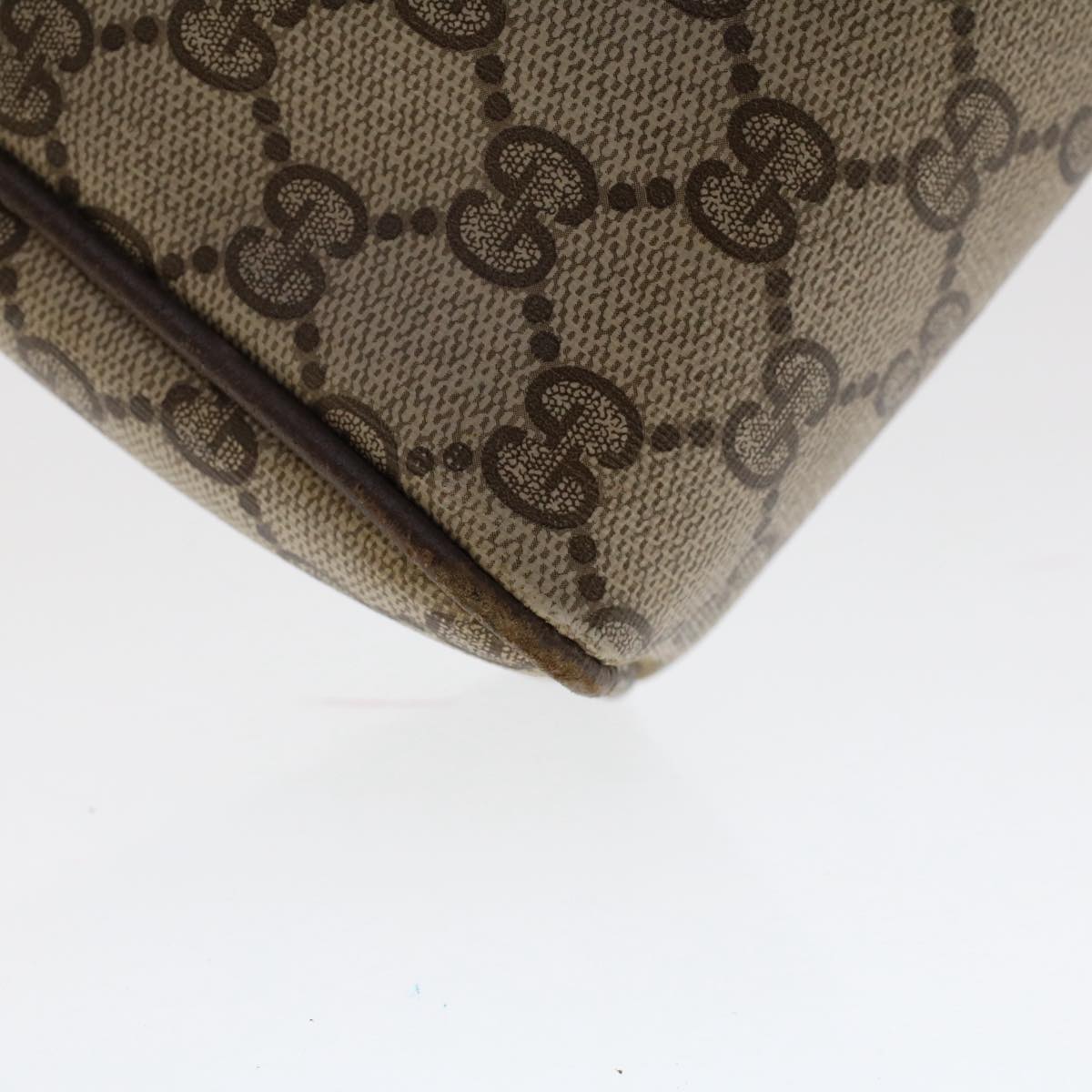 GUCCI GG Canvas Shoulder Bag PVC Leather Beige 50515