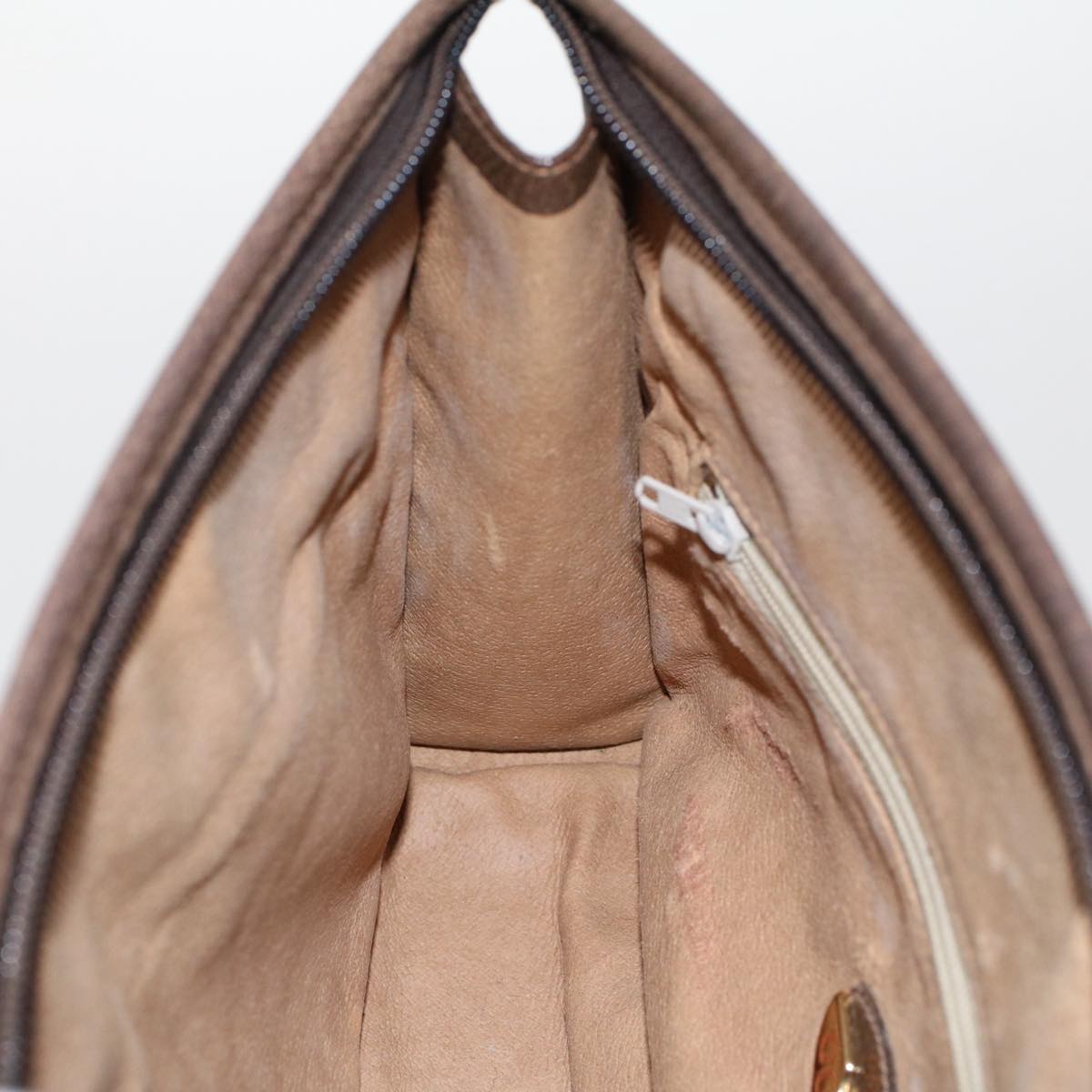 GUCCI PLUS GG Canvas Clutch Bag PVC Leather Beige 50530