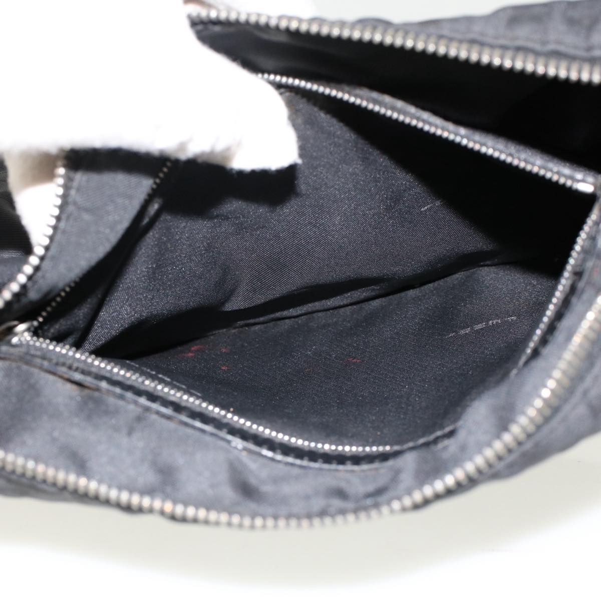 FENDI Zucca Canvas Shoulder Bag Nylon Black 50534