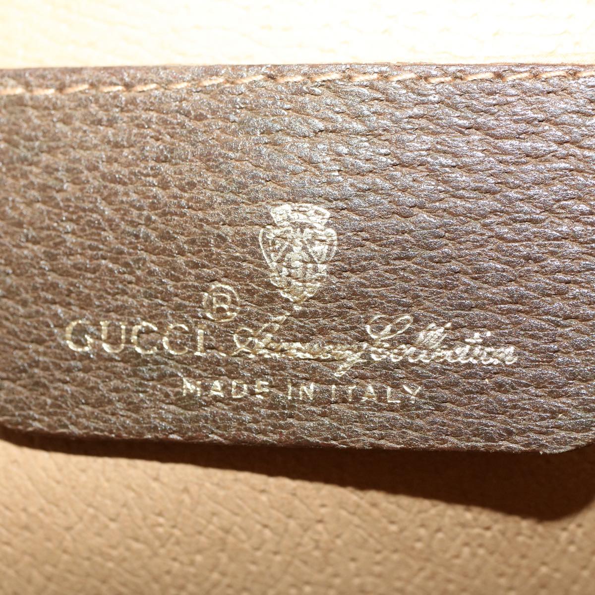 GUCCI GG Canvas Web Sherry Line Clutch Bag PVC Leather Beige Red 50570