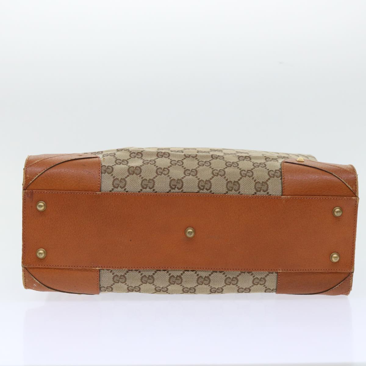 GUCCI GG Canvas Hand Bag Beige Brown 120897 50574