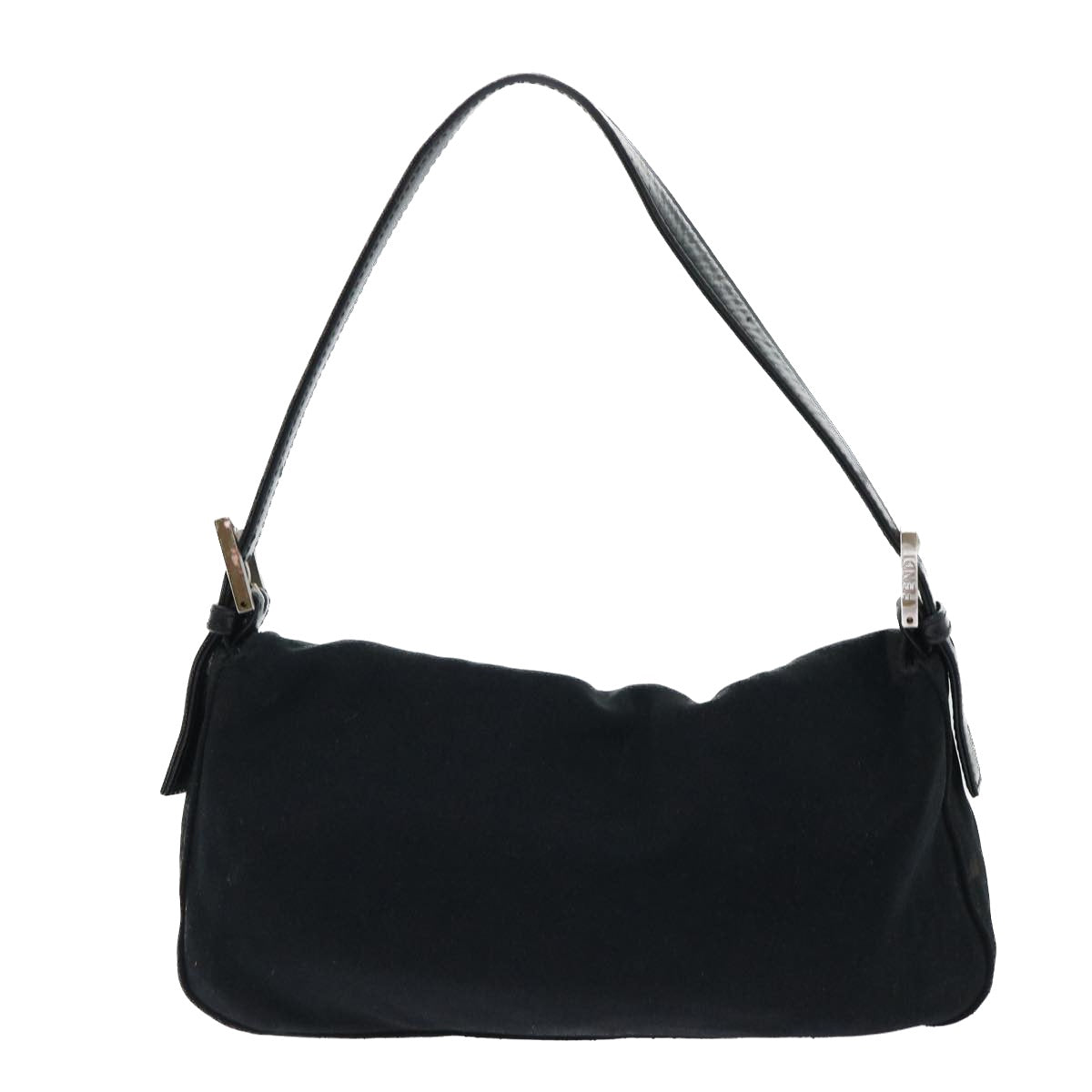 FENDI Mamma Baguette Shoulder Bag Nylon Black 50576