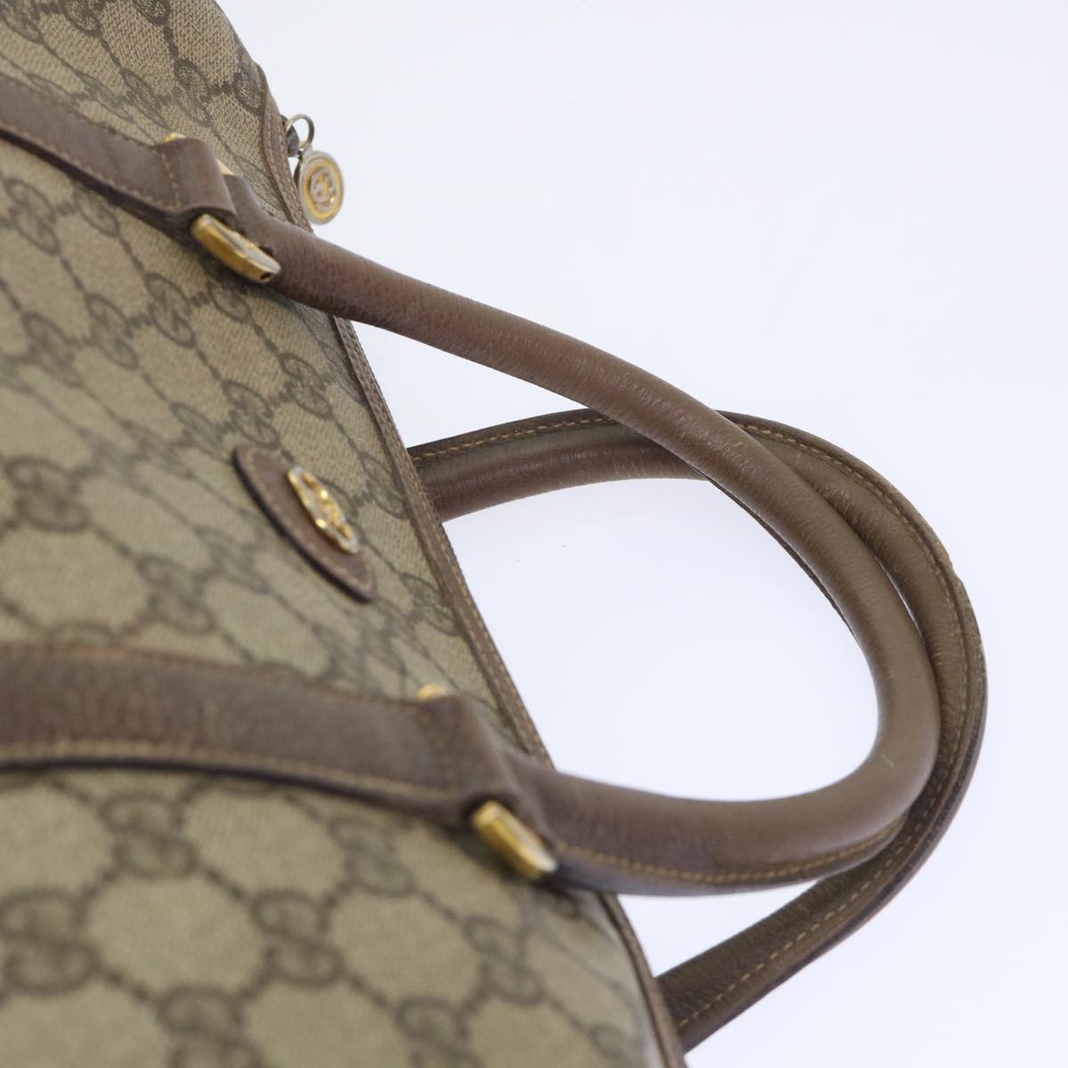 GUCCI GG Canvas Boston Bag PVC Leather Beige 50592