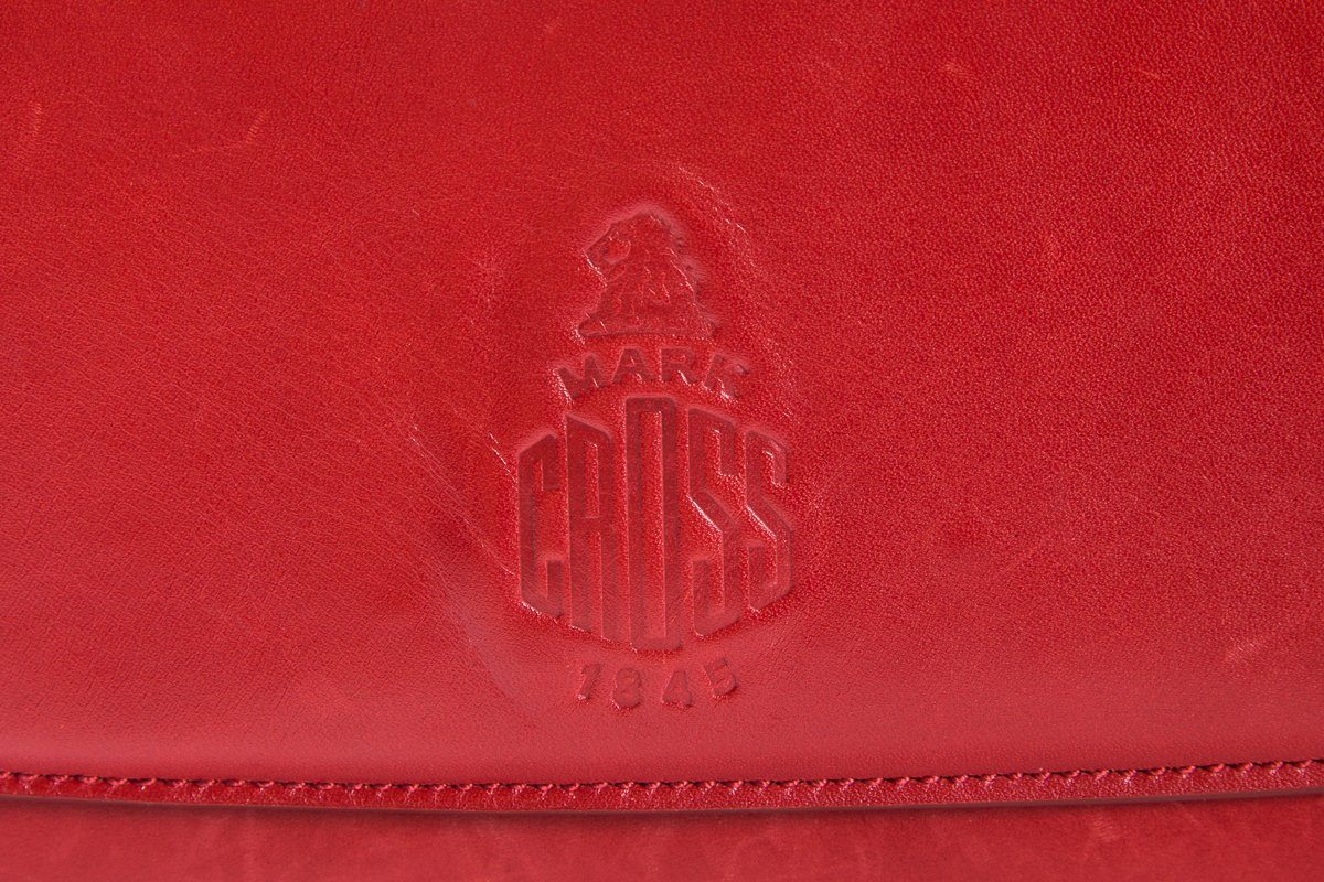 Mark Cross Red Leather Clutch with Shoulder Chain