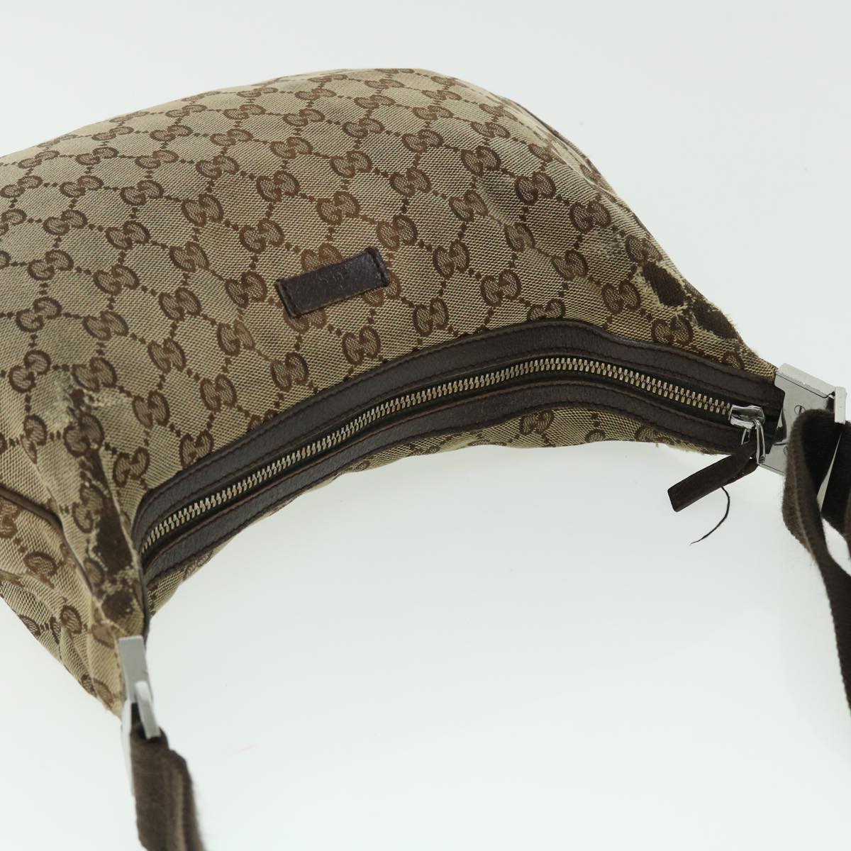 GUCCI GG Canvas Shoulder Bag Beige 122790 50738