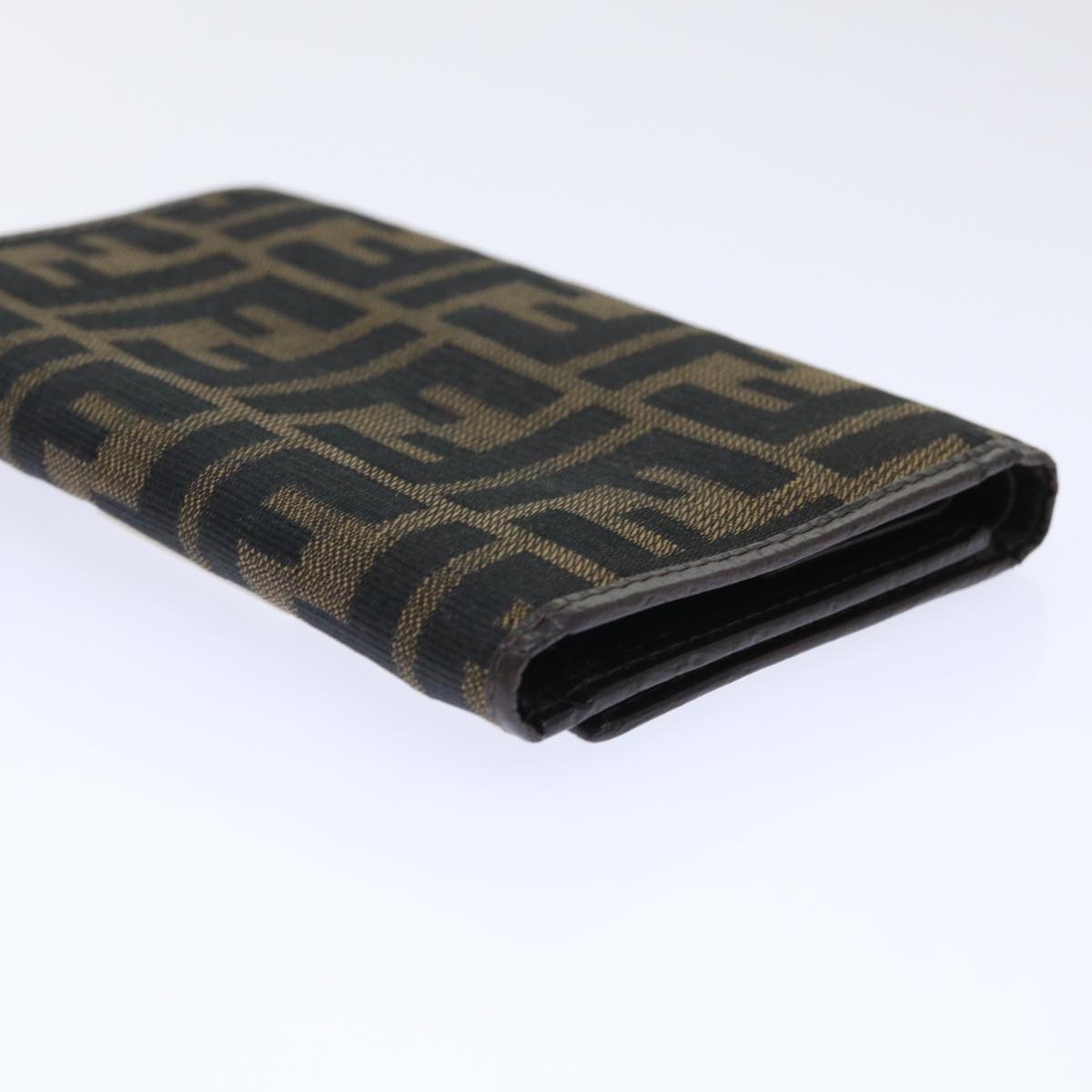 FENDI Zucca Canvas Wallet Black Brown 50751