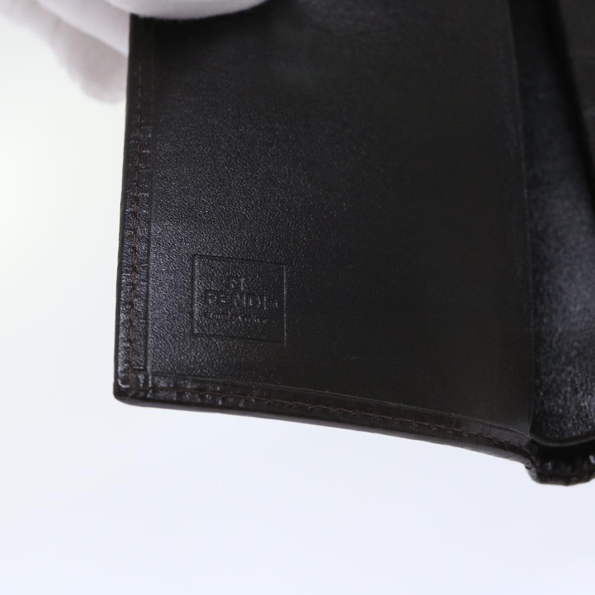 FENDI Zucca Canvas Wallet Black Brown 50751