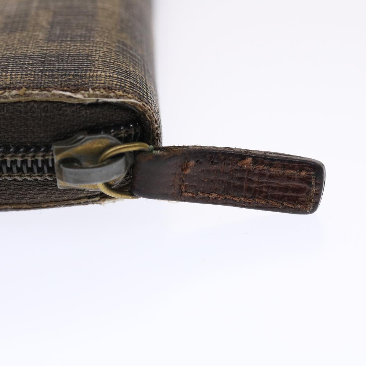 FENDI Zucca Canvas Long Wallet Black Brown 50814